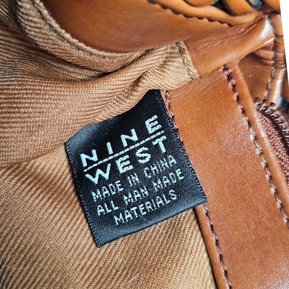 Nine West Vintage Woven Basket Shoulder Bag / Y2K Woven Faux Leather Purse - Picture 4 of 4